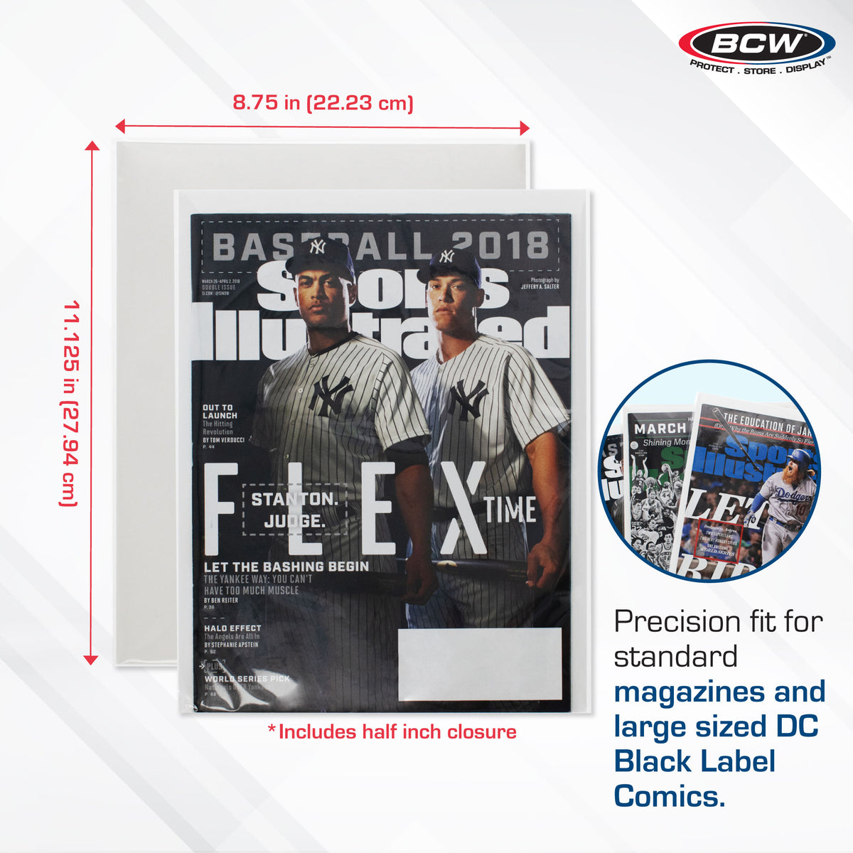 BCW Premade Resealable Magazine Bag and Board – dimensions and specifications