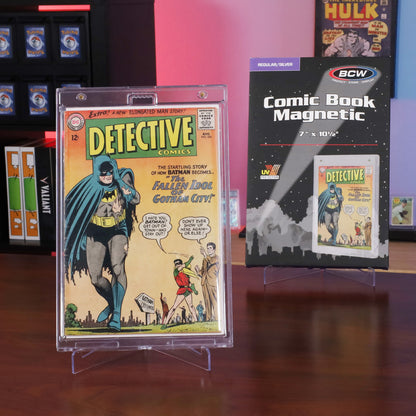 BCW Magnetic Comic Book Holder - Silver – in-use view