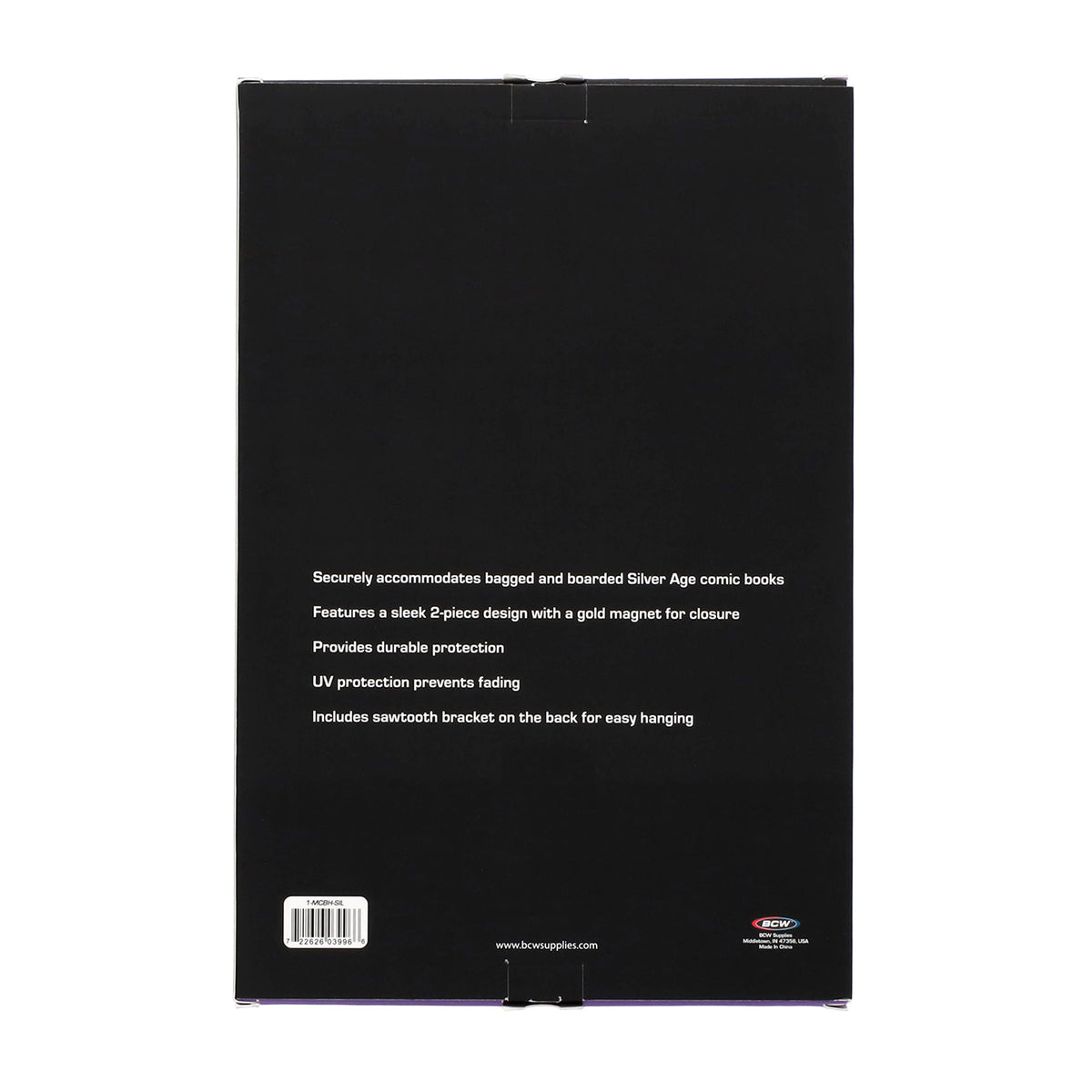 BCW Magnetic Comic Book Holder - Silver – rear view