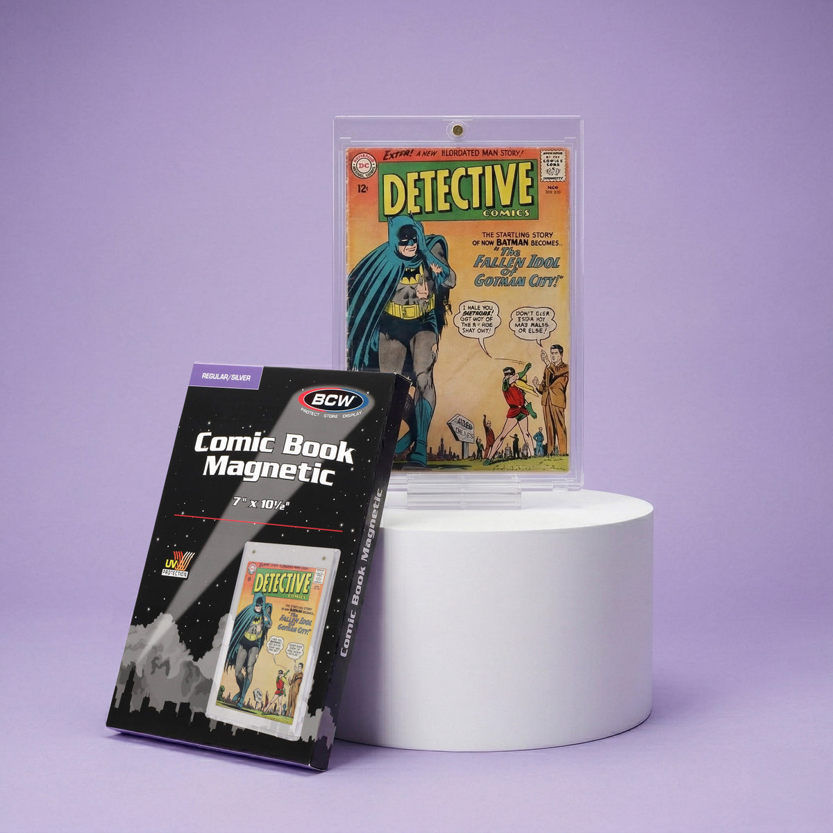 BCW Magnetic Comic Book Holder - Silver – front product view