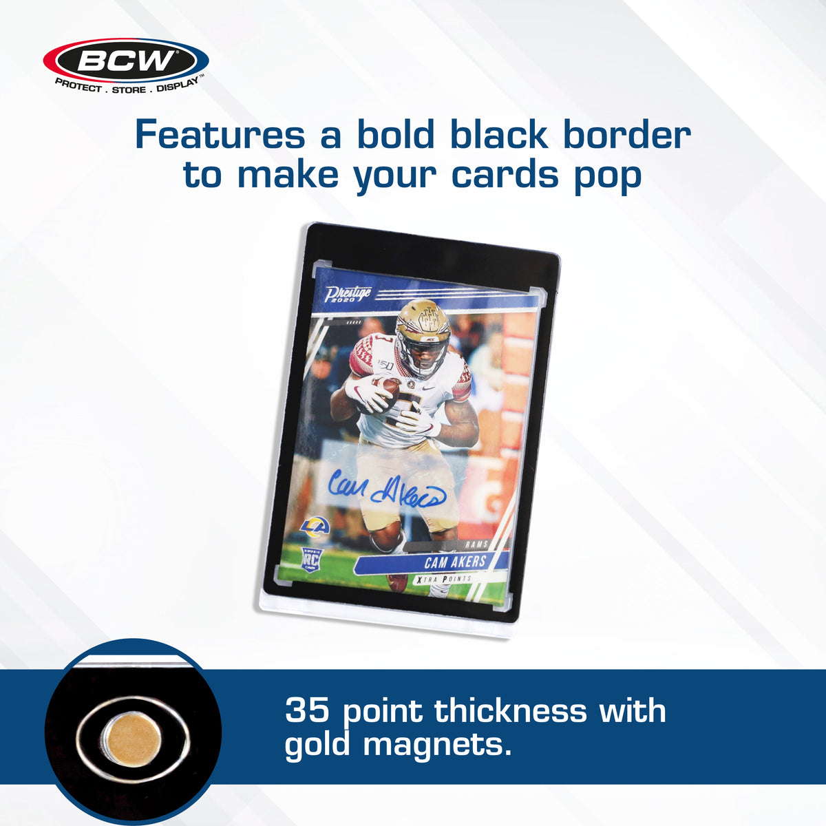BCW Magnetic Card Holder - 35pt. Black Border – dimensions and specifications