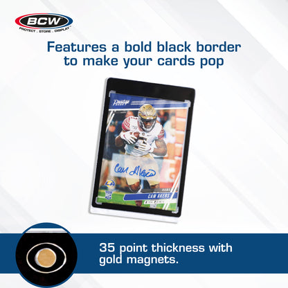 BCW Magnetic Card Holder - 35pt. Black Border – dimensions and specifications