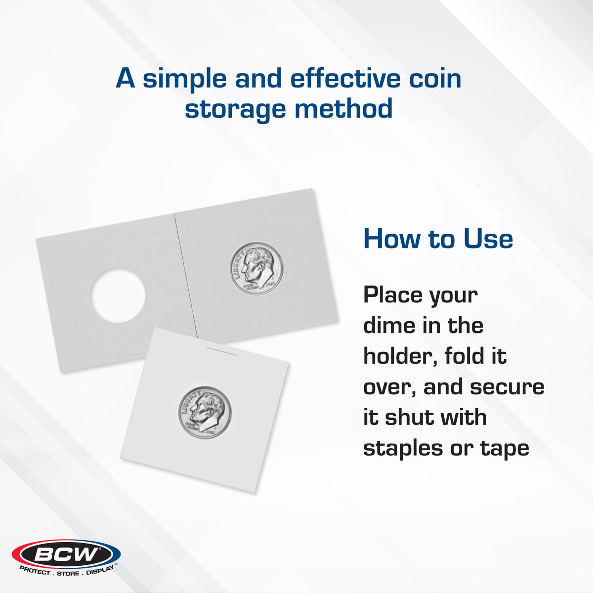 BCW Paper Flips 2 x 2 - Dime – dimensions and specifications