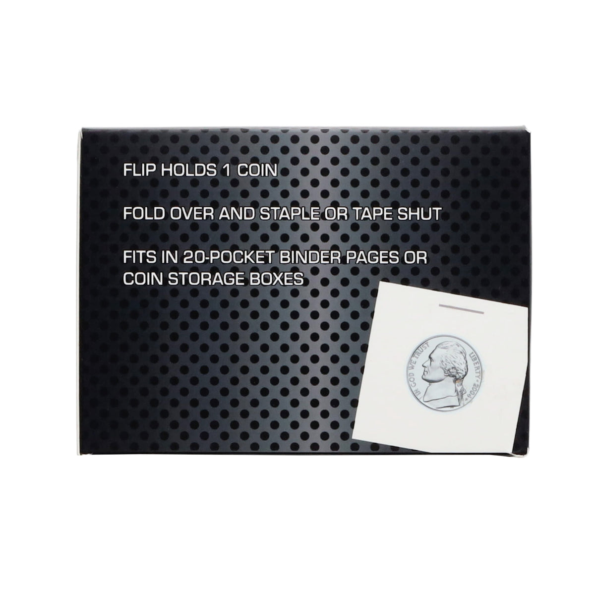 BCW Paper Flips - 2" x 2" - Nickel - Box – rear view