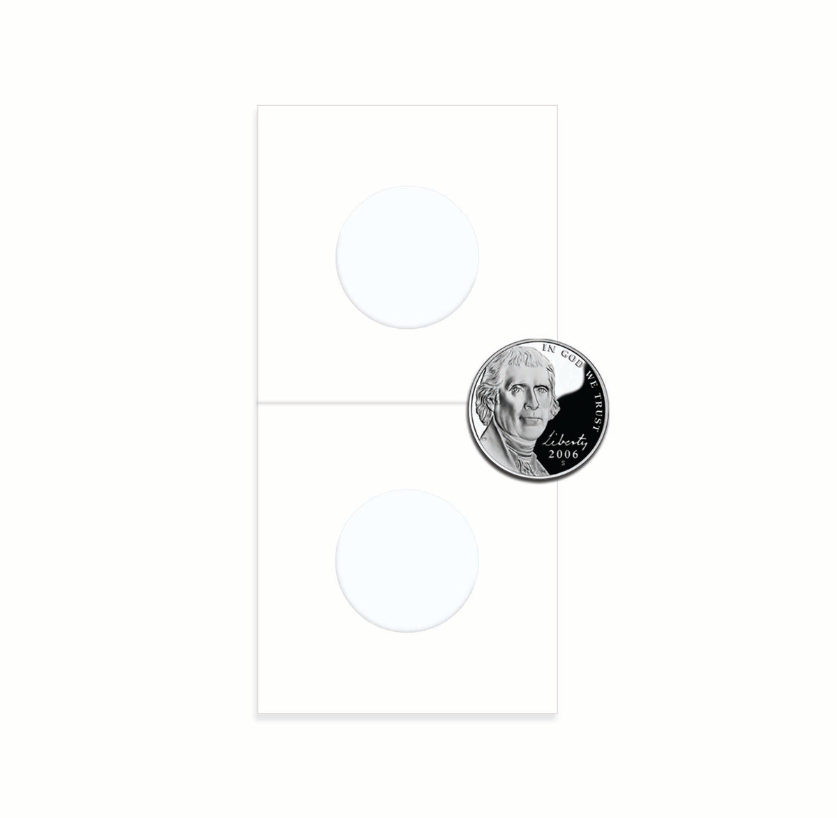 BCW Paper Flips - 2" x 2" - Nickel - Box – open view