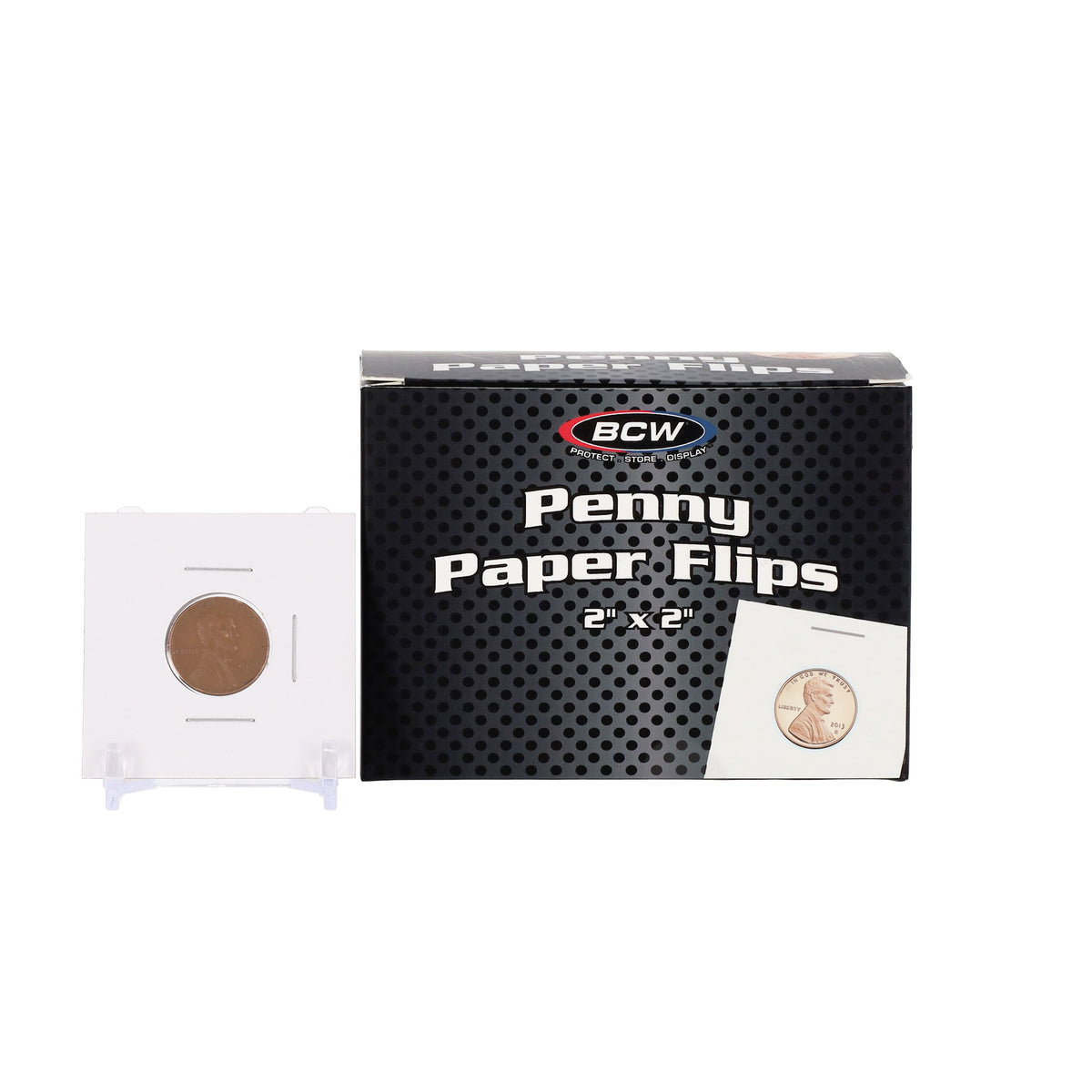 BCW Paper Flips - 2" x 2" - Penny - Box – front product view