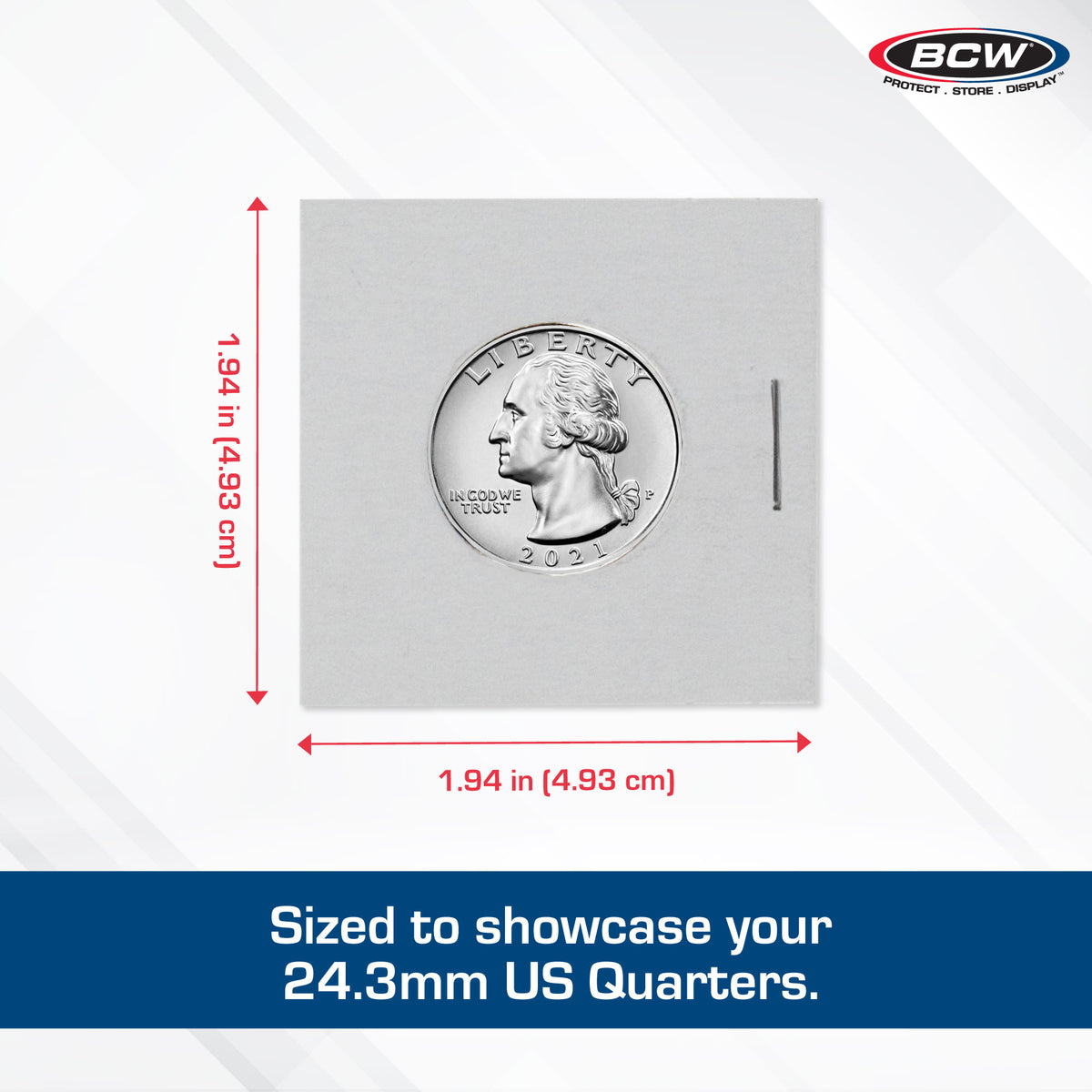 BCW Paper Flips 2 x 2 - Quarter – dimensions and specifications