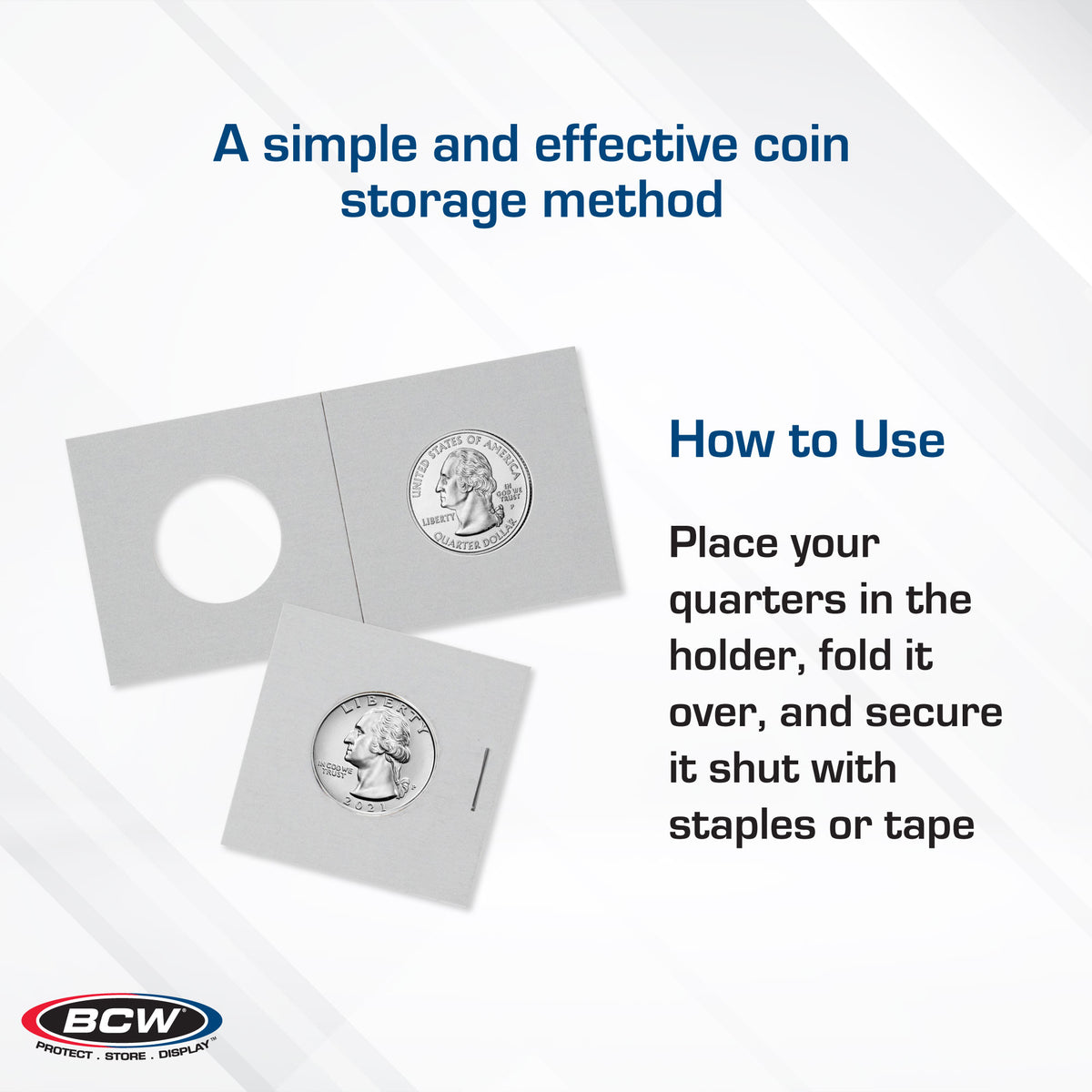 BCW Paper Flips 2 x 2 - Quarter – dimensions and specifications