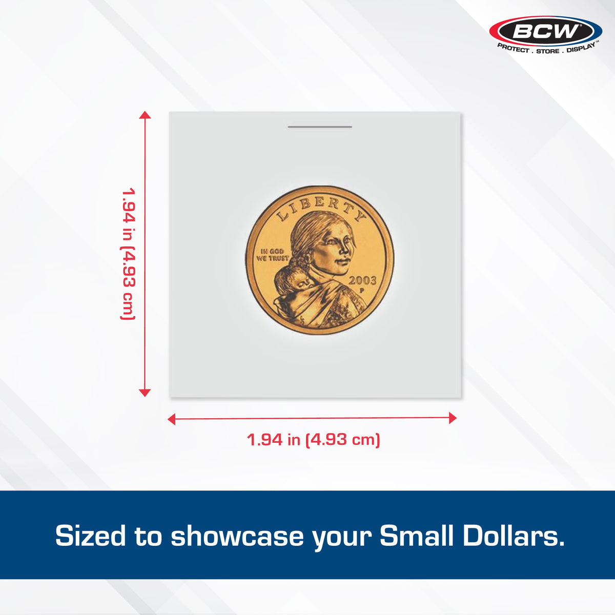 BCW Paper Flips 2 x 2 - Small Dollar – dimensions and specifications