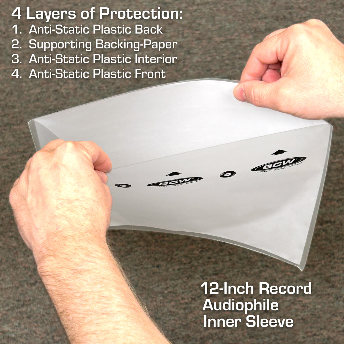BCW 12-Inch Record Audiophile Inner Sleeves – front product view