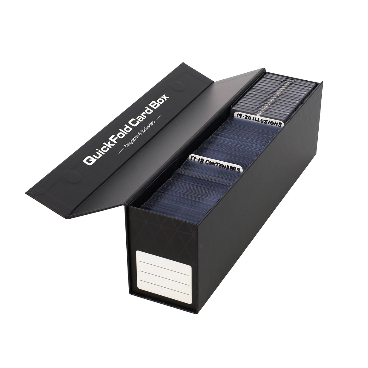 BCW 3 Pack Quickfold Card Boxes - Magnetic & Toploaders – open view
