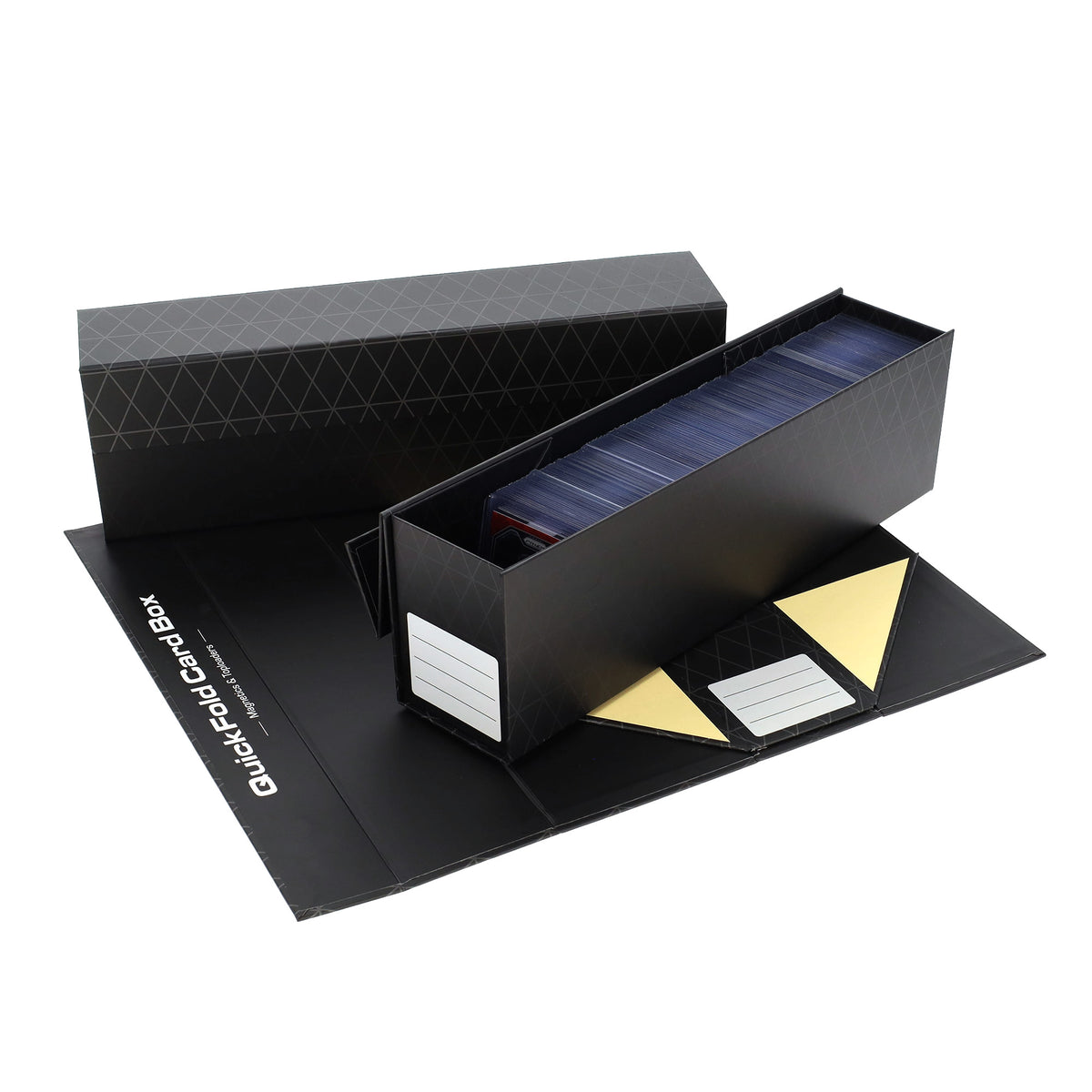 BCW 3 Pack Quickfold Card Boxes - Magnetic & Toploaders – open view