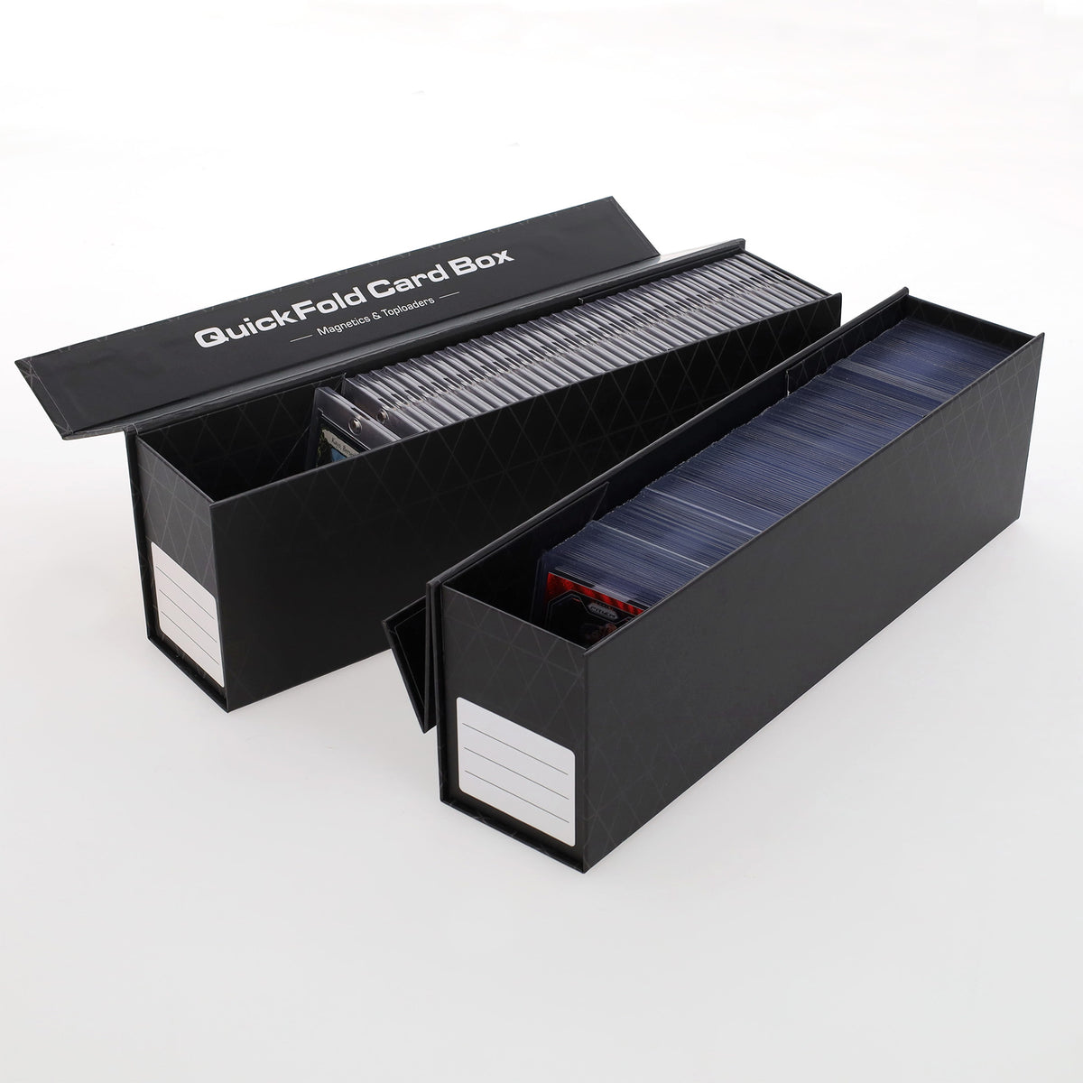 BCW 3 Pack Quickfold Card Boxes - Magnetic & Toploaders – open view