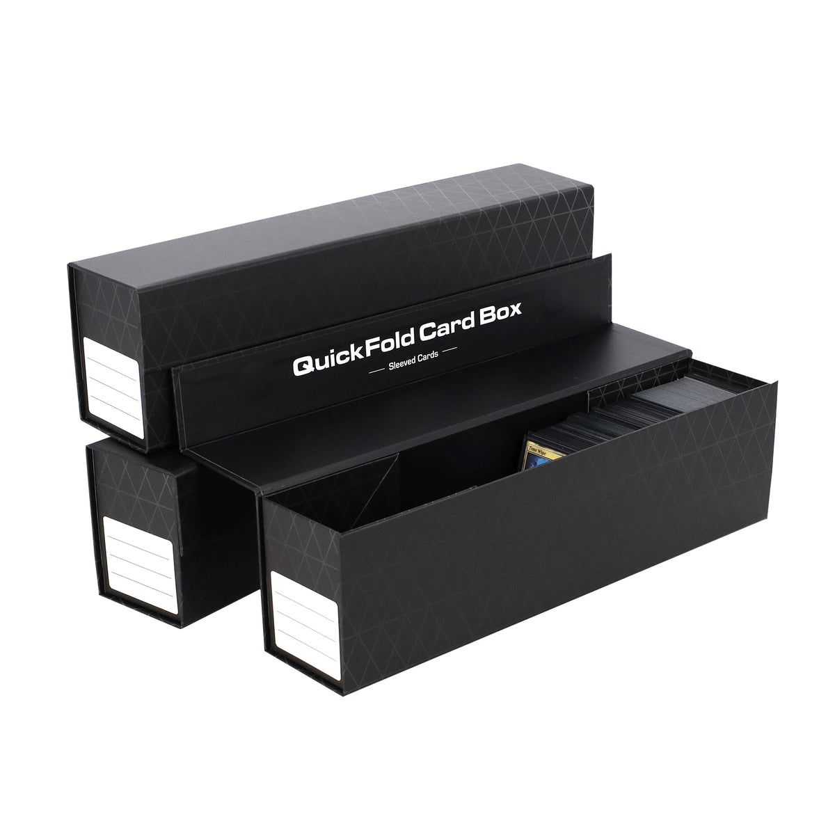 BCW 3 Pack Quickfold Card Boxes - Sleeved Cards – open view