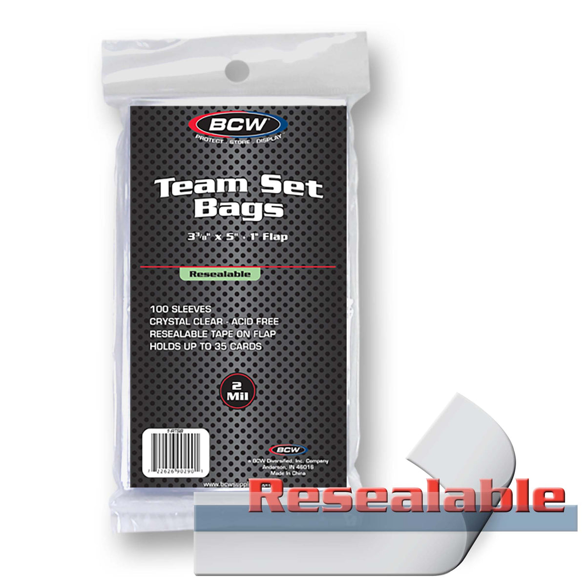 BCW Resealable Team Set Bags – front product view