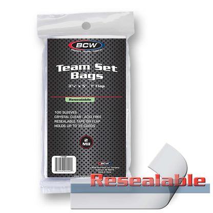 BCW Resealable Team Set Bags – front product view