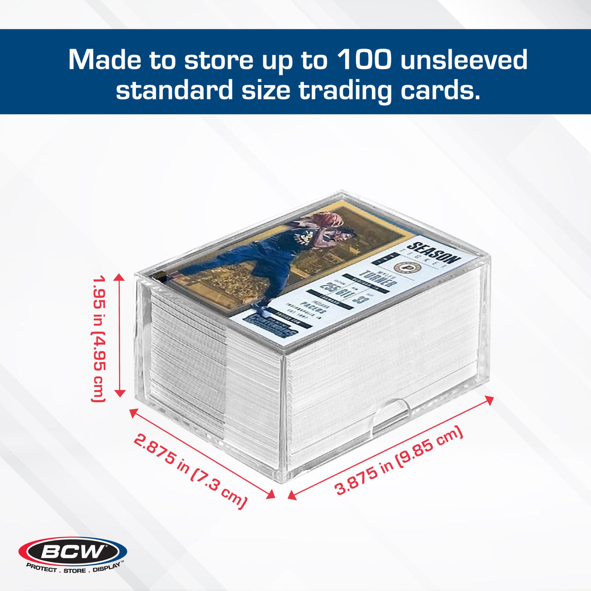 BCW 2-Piece Slider Box - 100 Count – dimensions and specifications