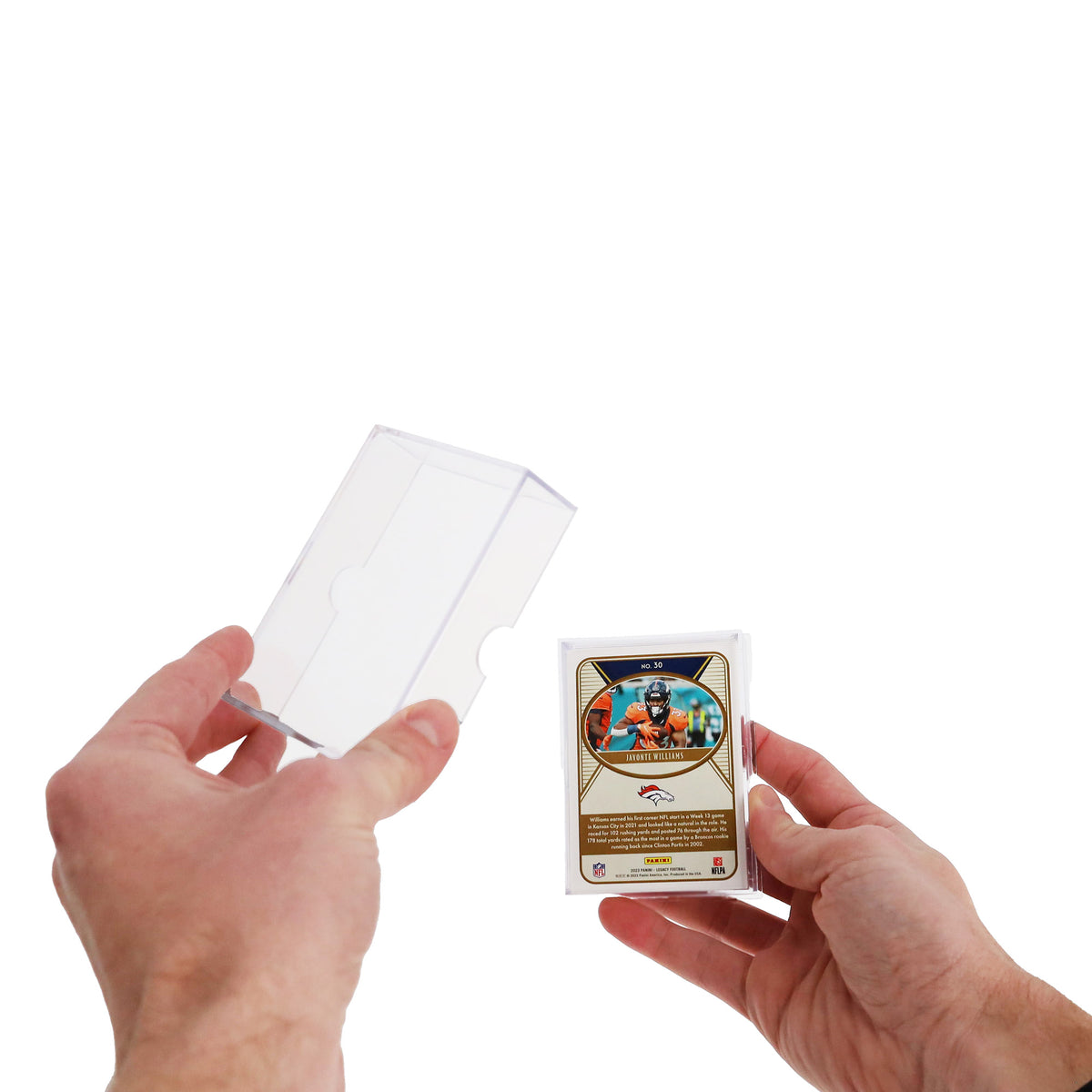 BCW 2-Piece Slider Box - 25 Count – in-use view
