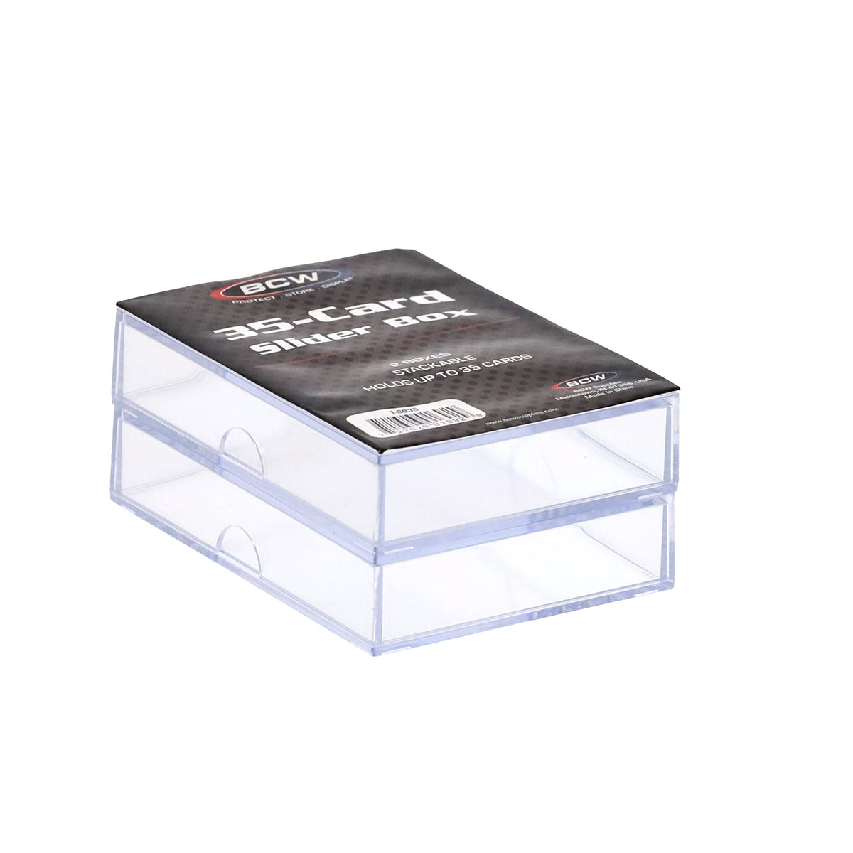 BCW 2-Piece Slider Box - 35 Count – angled view