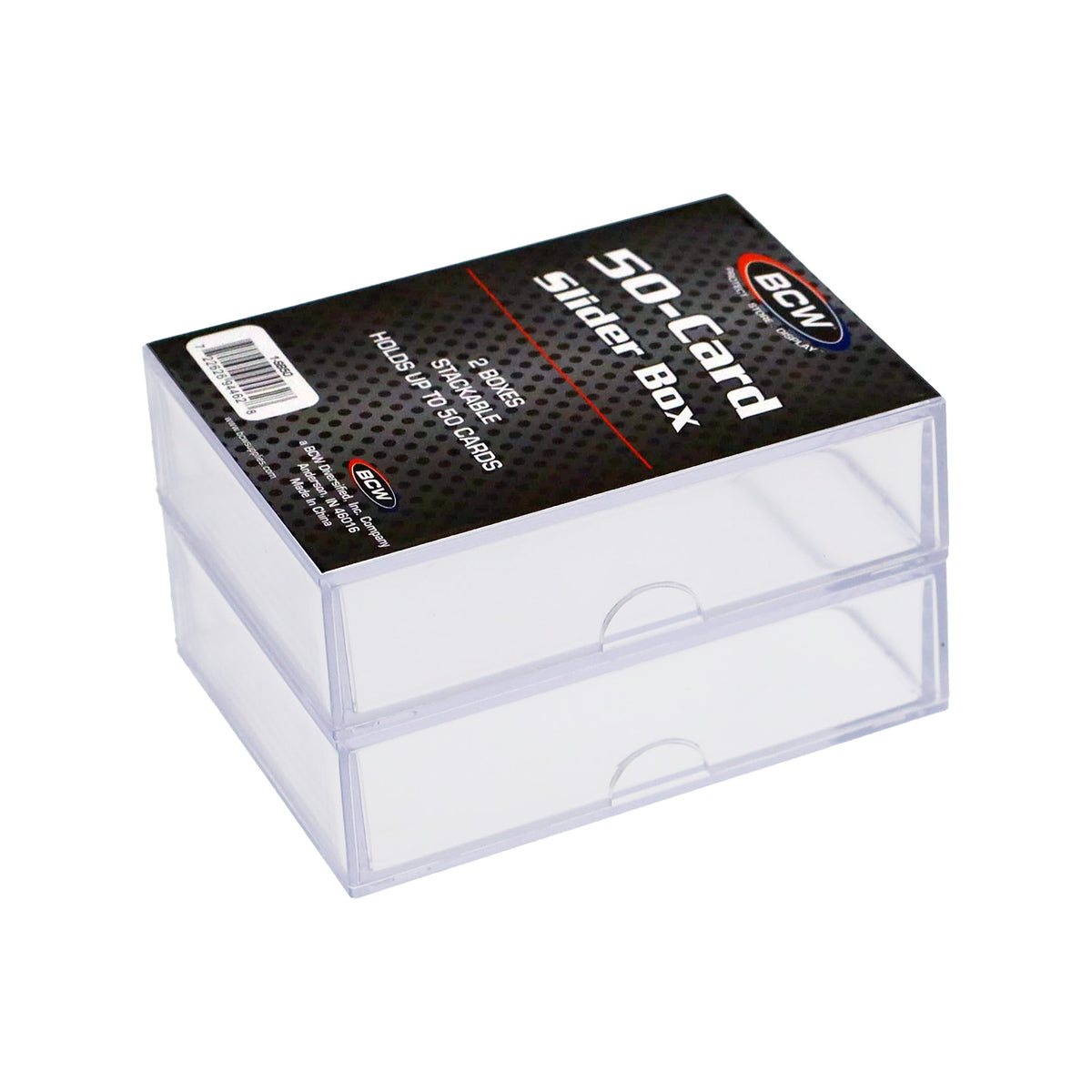 BCW 2-Piece Slider Box - 50 Count – angled view