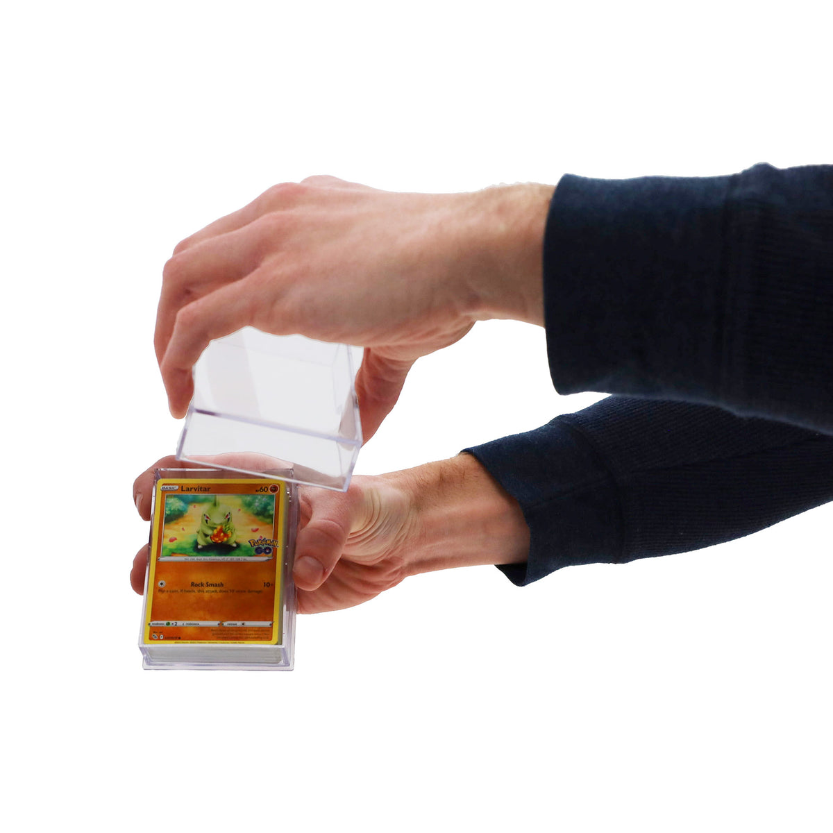 BCW 2-Piece Slider Box - 50 Count – in-use view