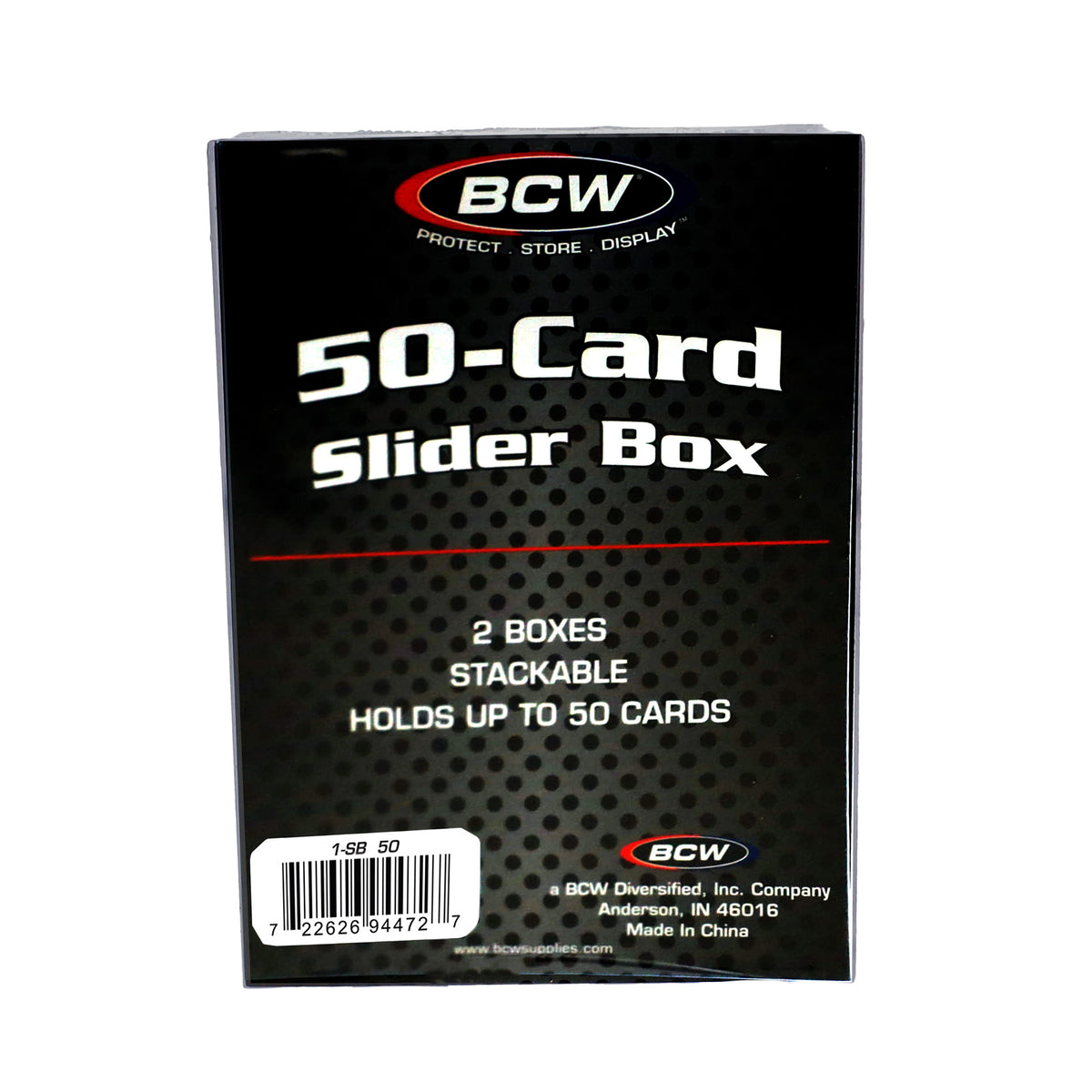 BCW 2-Piece Slider Box - 50 Count – front product view