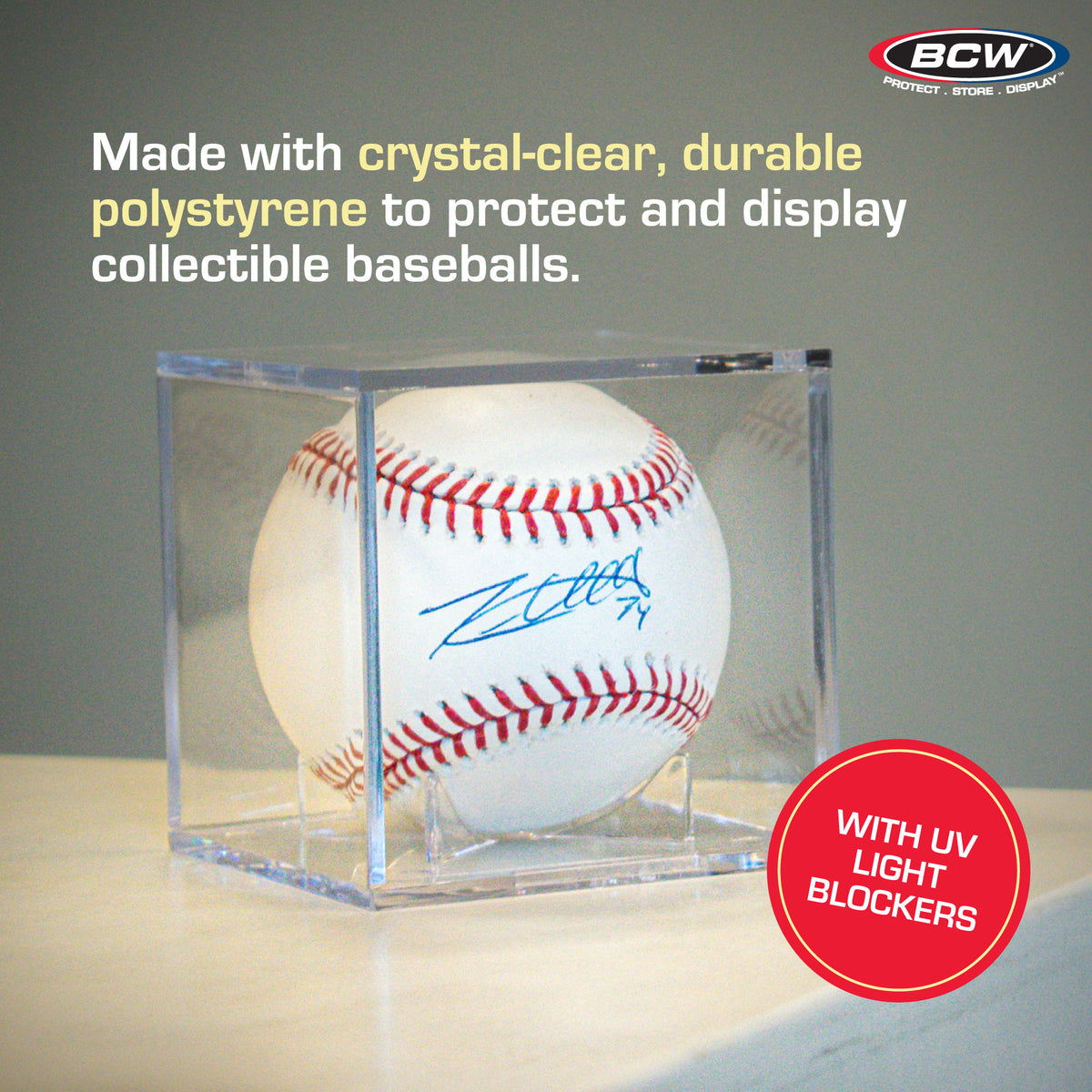 BCW Baseball Showcase with Built-In Stand - UV – dimensions and specifications