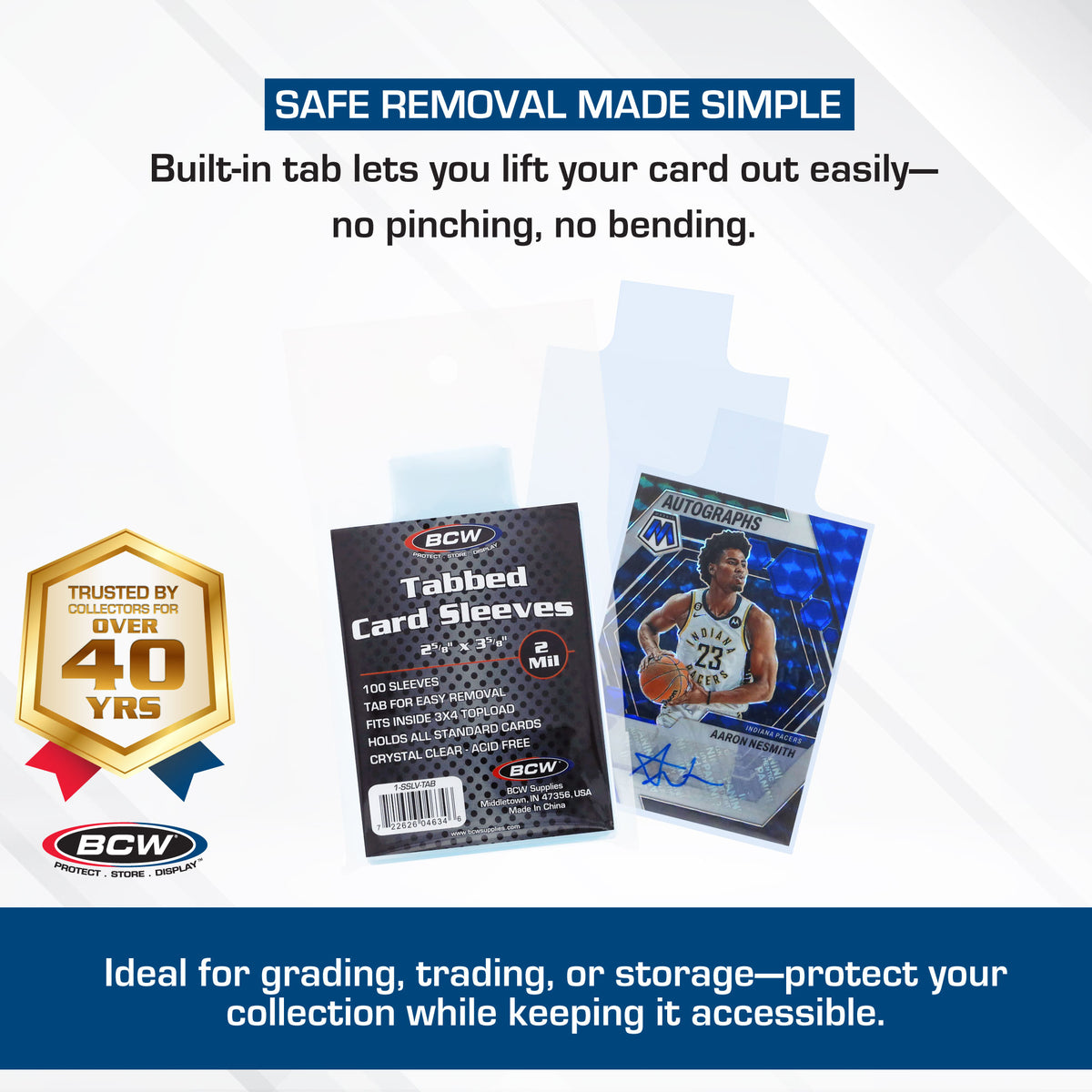 BCW Standard Card Sleeves - Tab – dimensions and specifications