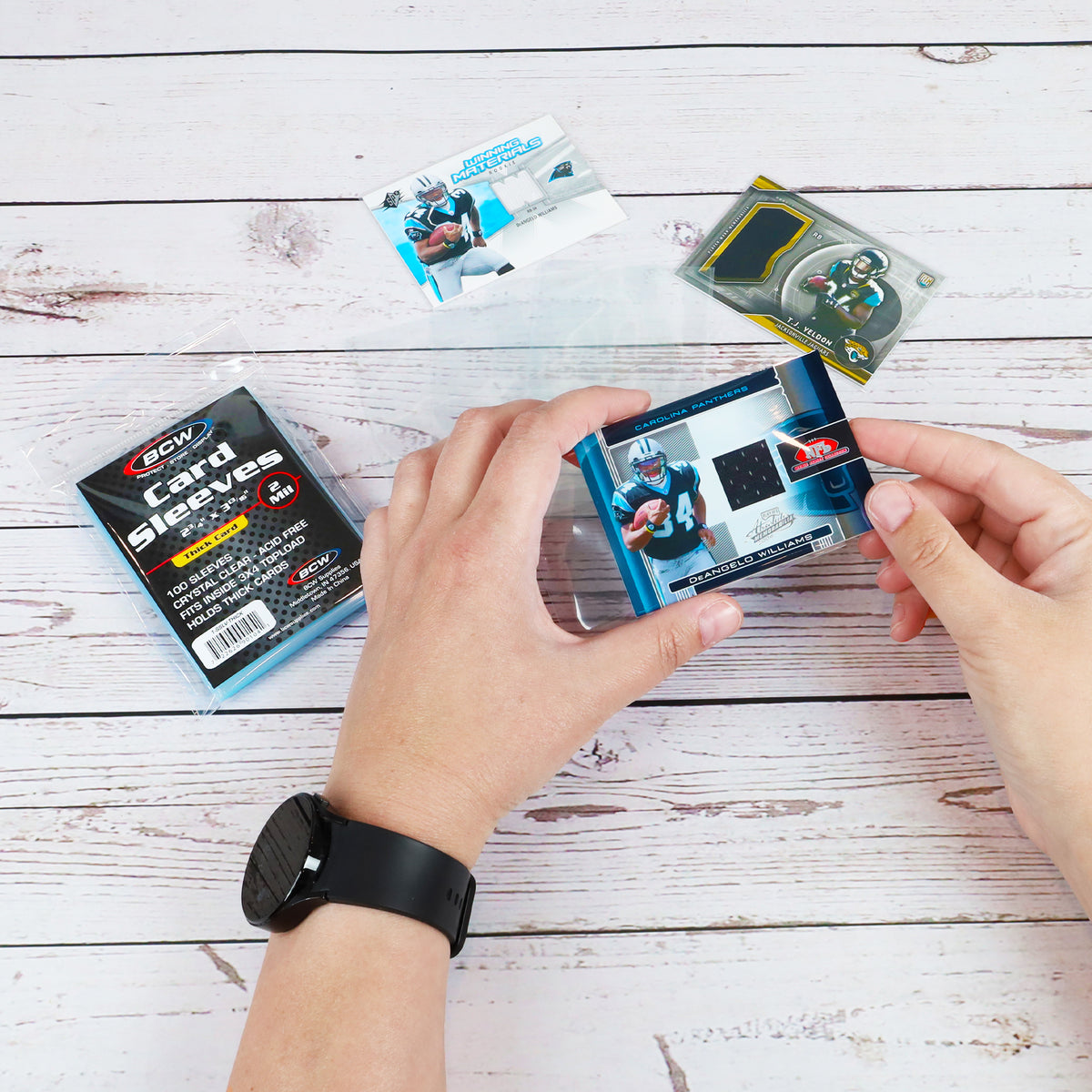 BCW Thick Card Sleeves – in-use view