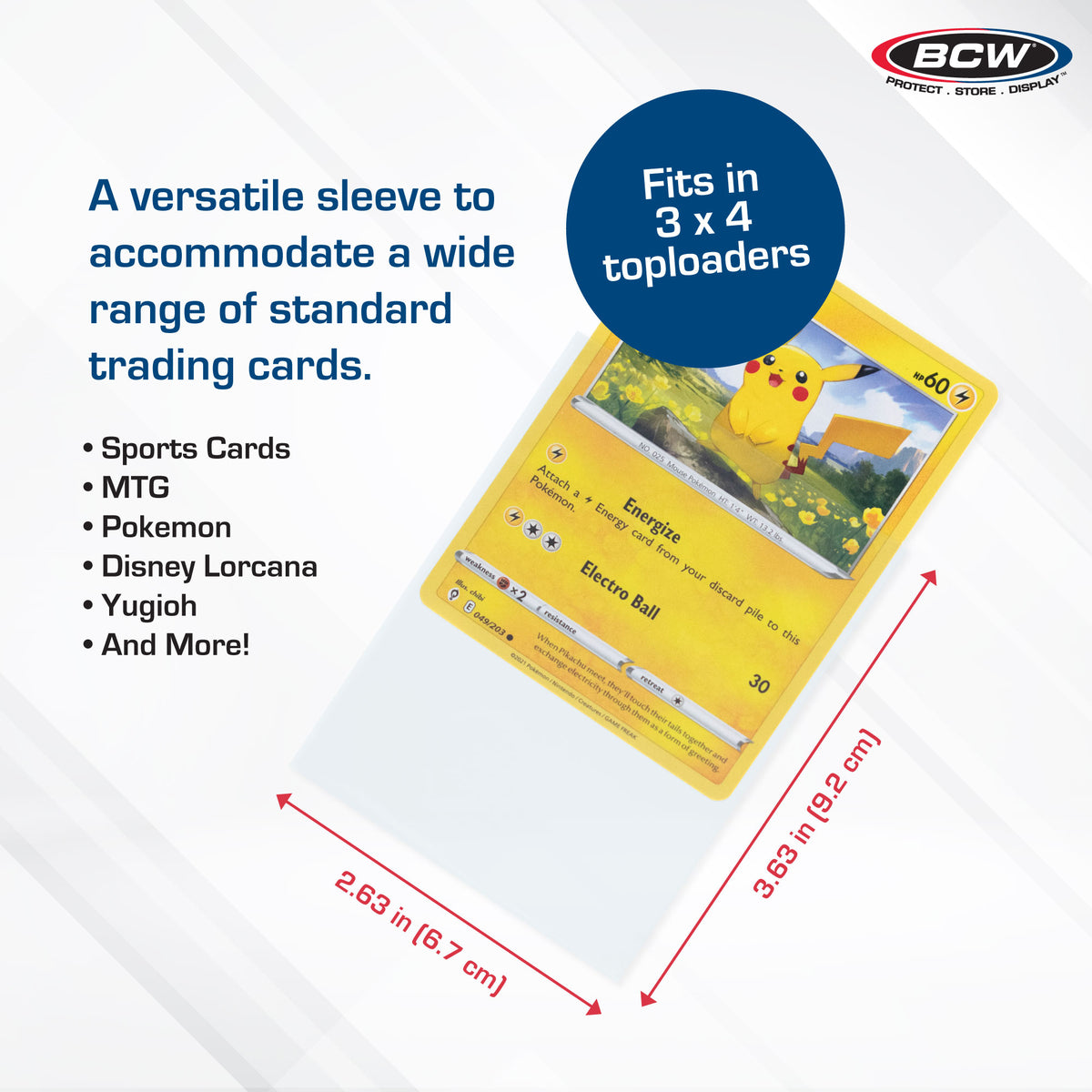 BCW Standard Card Sleeves – dimensions and specifications