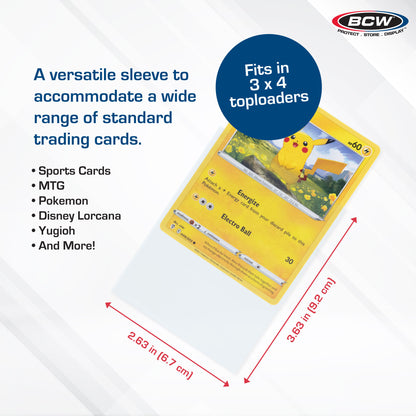 BCW Standard Card Sleeves – dimensions and specifications