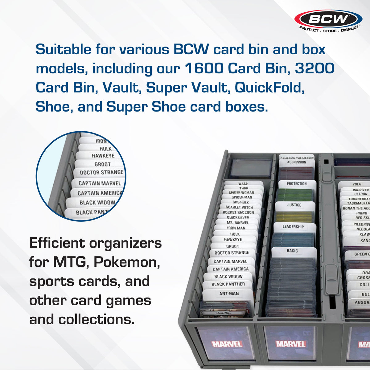 BCW Tall Trading Card Dividers – dimensions and specifications