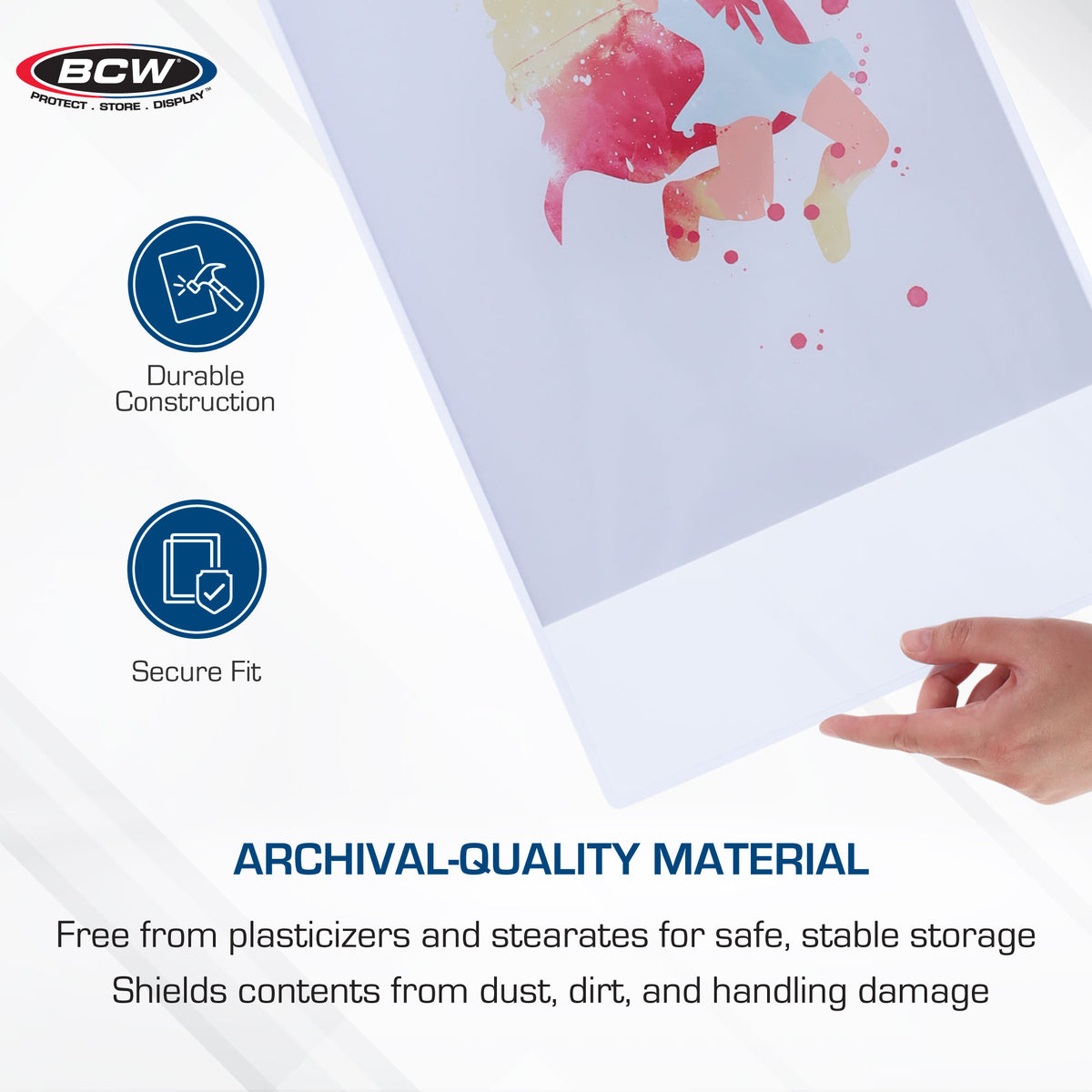 BCW 12 × 18 Rigid Poster and Photo Protector – dimensions and specifications