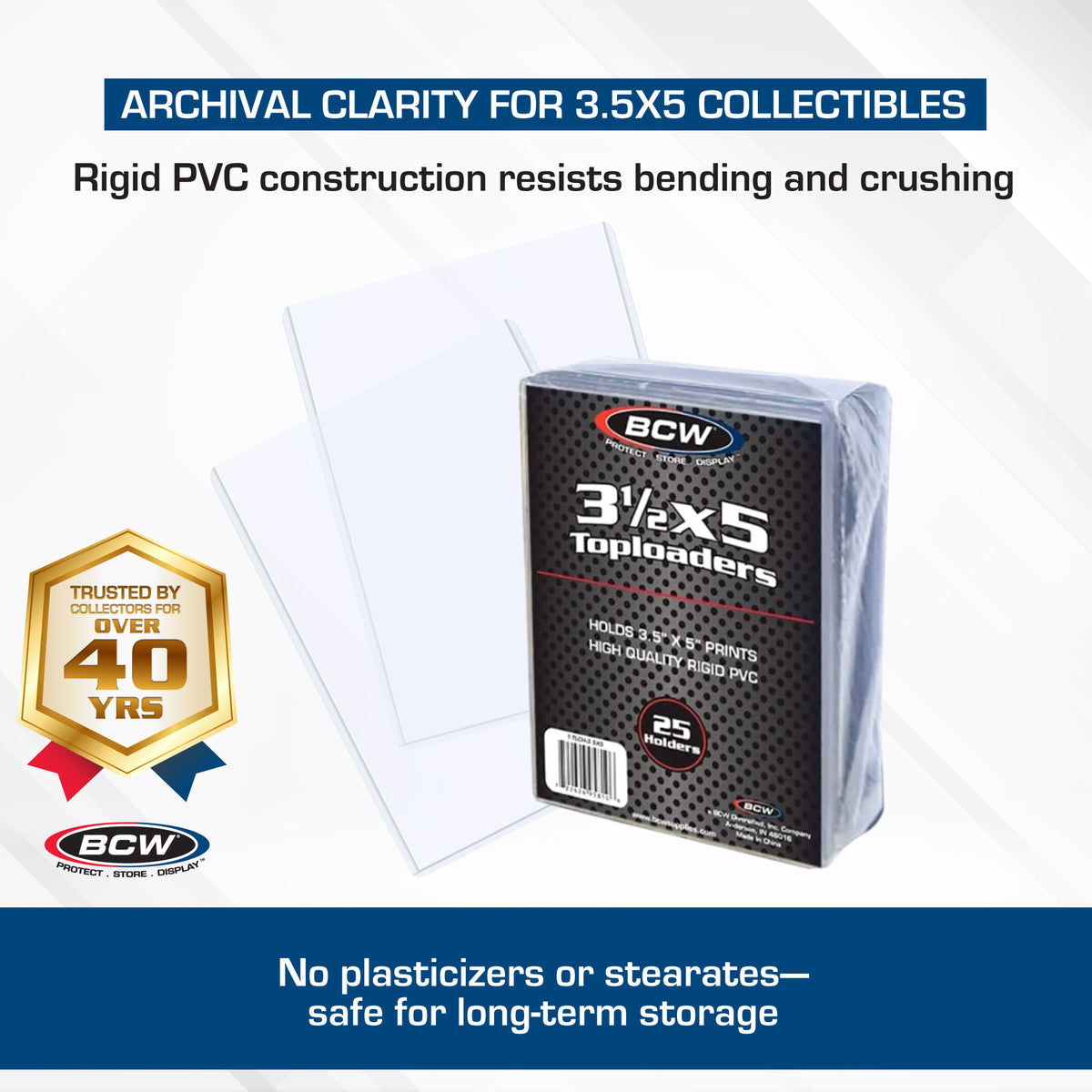 BCW 3.5 × 5 Rigid Trading Card Protector – dimensions and specifications