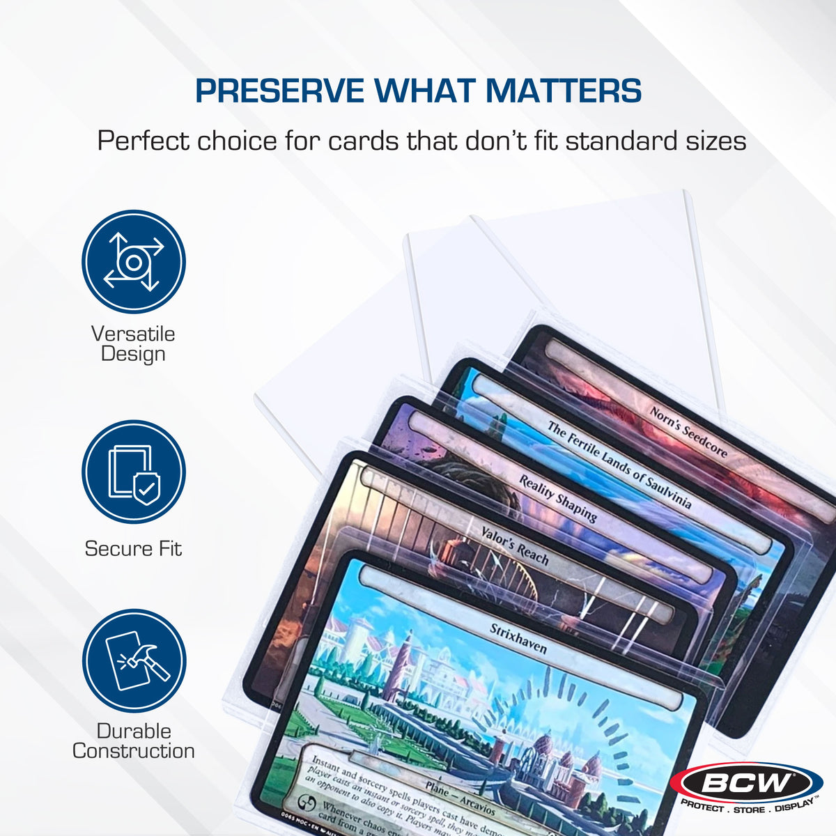 BCW 3.5 × 5 Rigid Trading Card Protector – dimensions and specifications