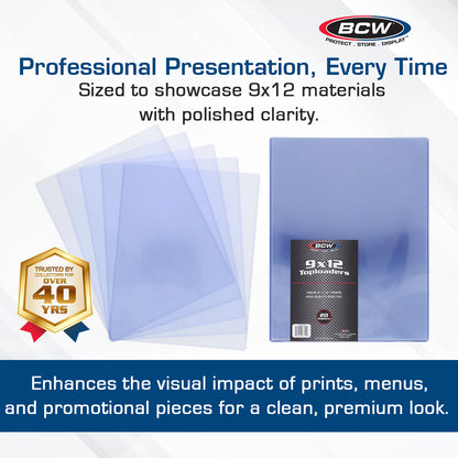 BCW 9 × 12 Rigid Poster and Photo Protector – dimensions and specifications
