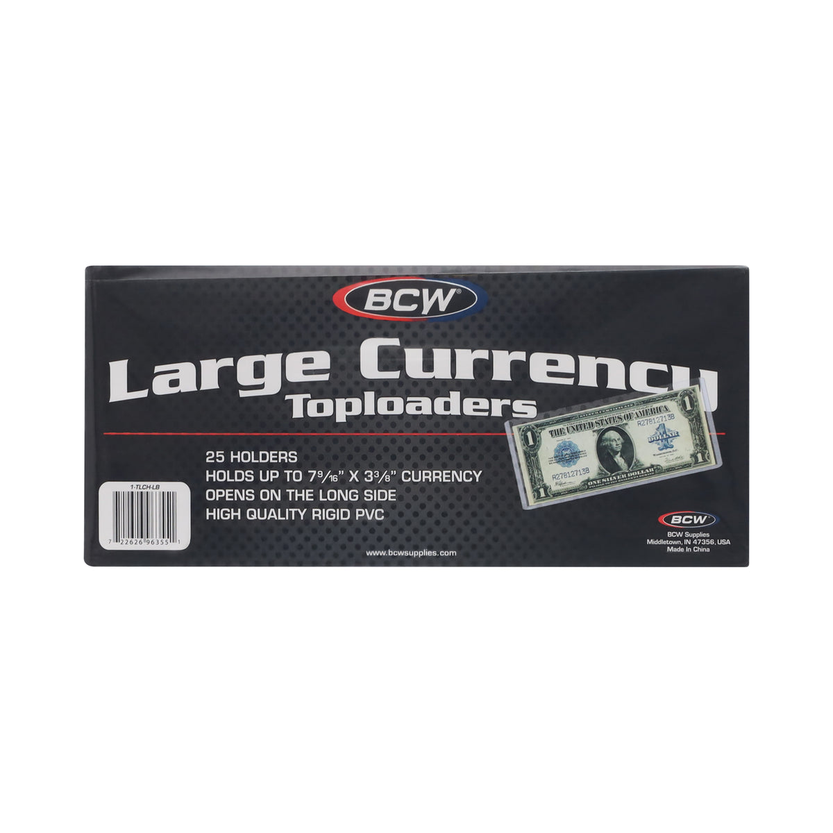BCW Rigid Banknote Protector – Large Bill – front product view