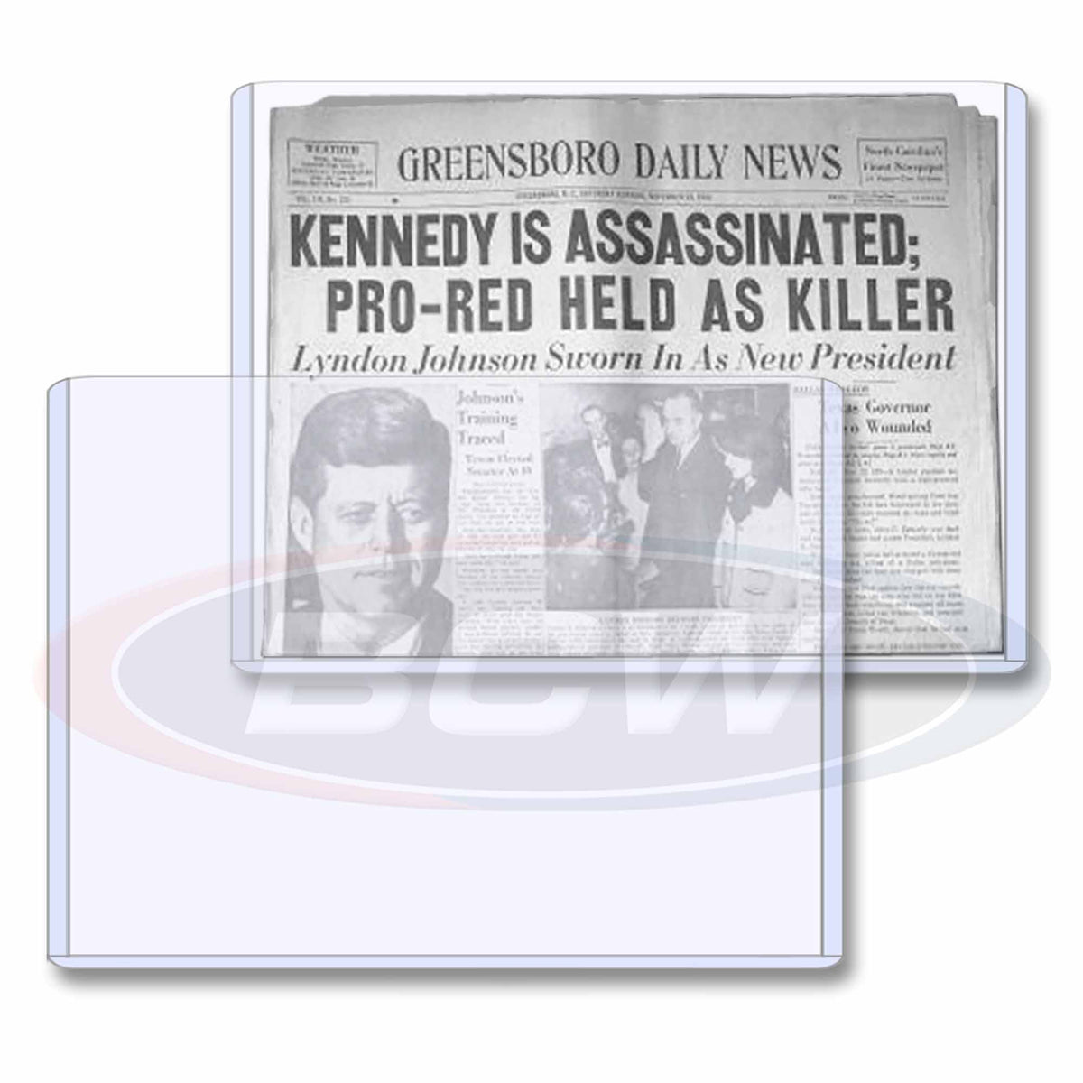 BCW 13 × 11 Rigid Newspaper Protector – front product view
