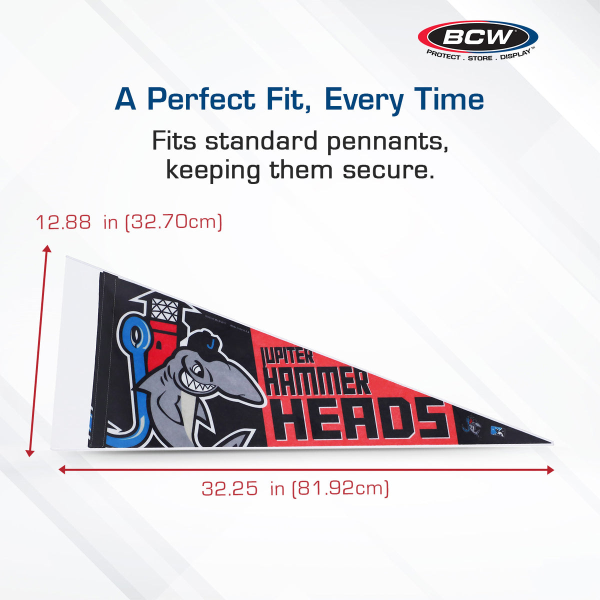 BCW 12 × 30 Rigid Pennant Protector – dimensions and specifications