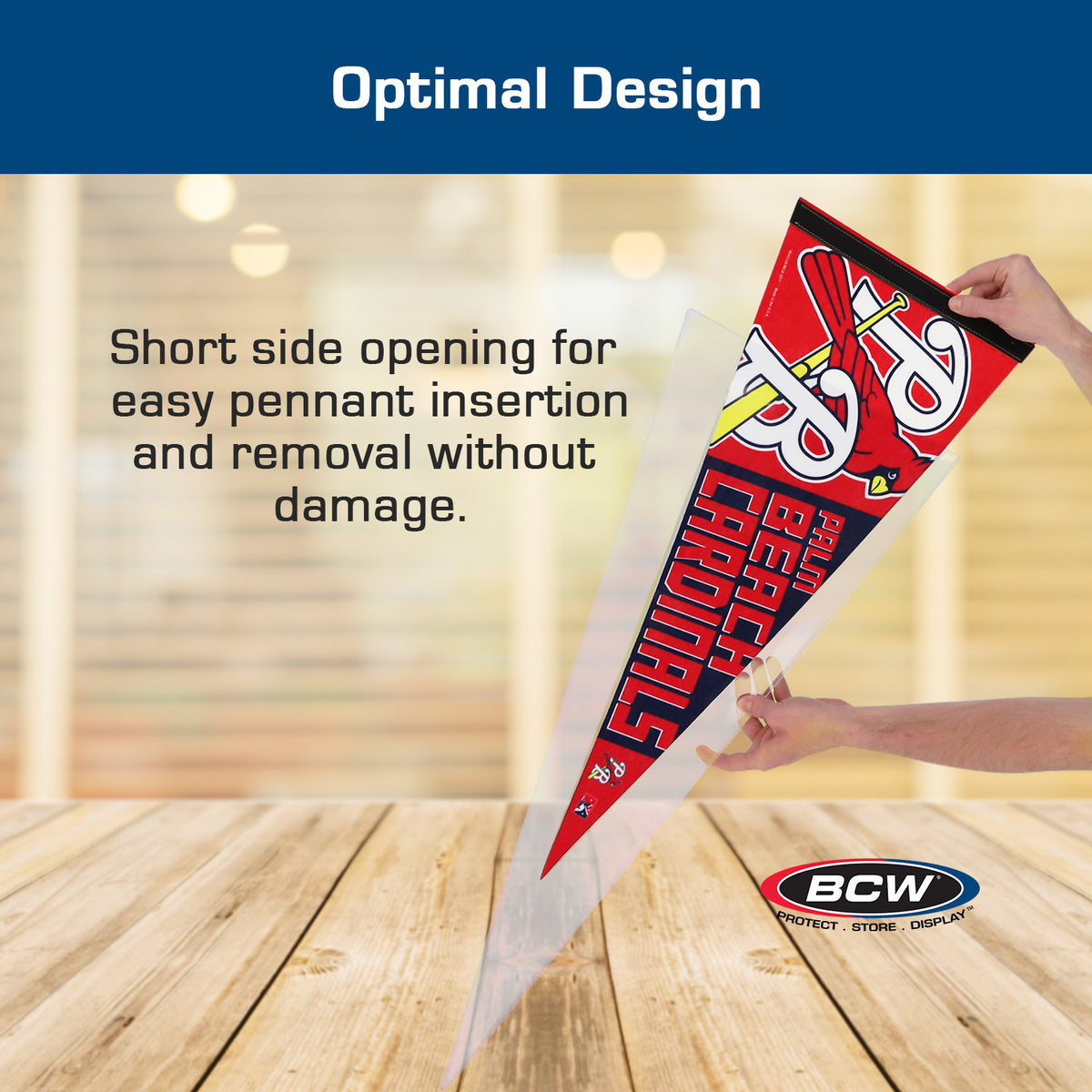 BCW 12 × 30 Rigid Pennant Protector – dimensions and specifications