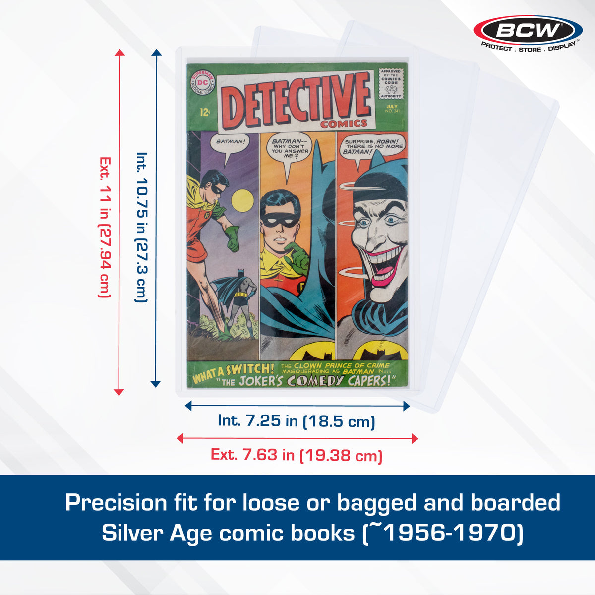BCW Rigid Silver-Age Comic Book Protector – dimensions and specifications
