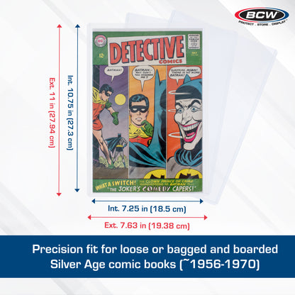 BCW Rigid Silver-Age Comic Book Protector – dimensions and specifications