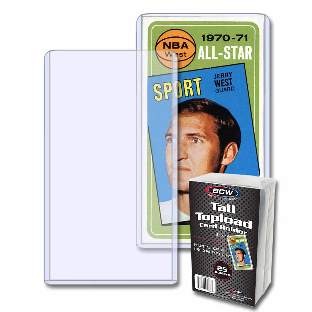 BCW Rigid Tall Trading Card Protector – front product view