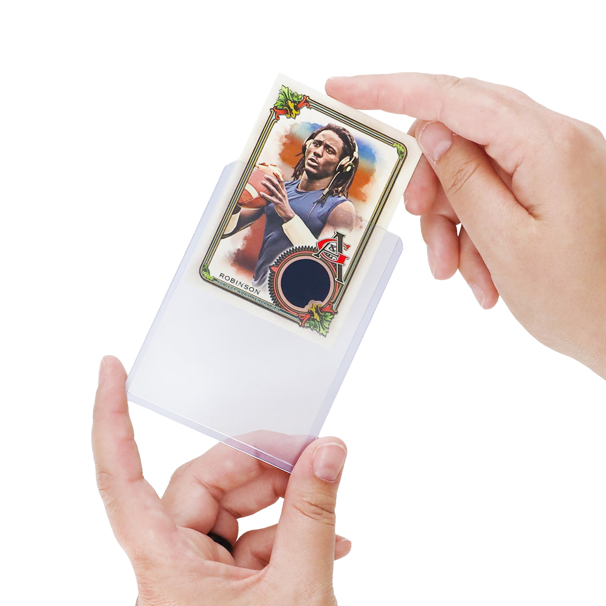 BCW 59 Pt Rigid Trading Card Protector – in-use view