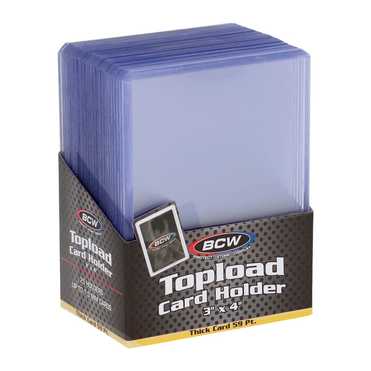 BCW 59 Pt Rigid Trading Card Protector – angled view