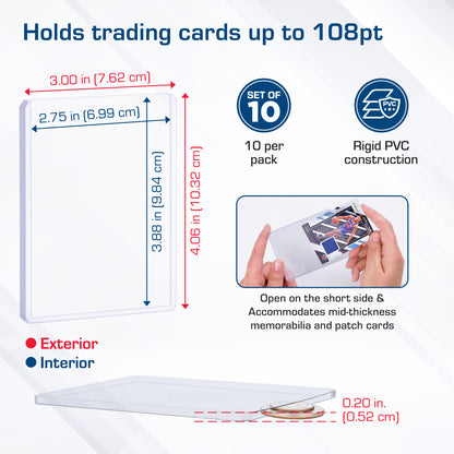 BCW 108 Pt Rigid Trading Card Protector – dimensions and specifications