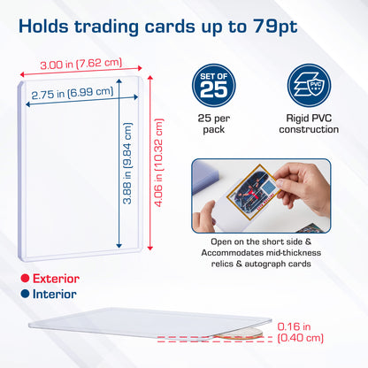 BCW 79 Pt Rigid Trading Card Protector – dimensions and specifications