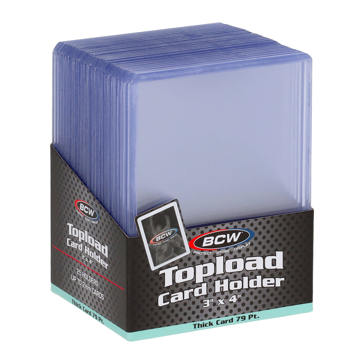 BCW 79 Pt Rigid Trading Card Protector – angled view