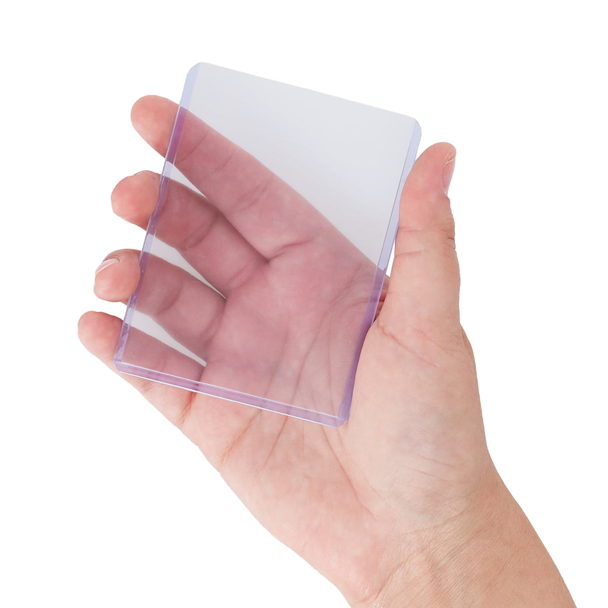 BCW 79 Pt Rigid Trading Card Protector – in-use view