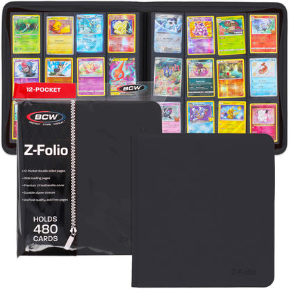 BCW Z-Folio 12-Pocket Lx Album - Black – front product view